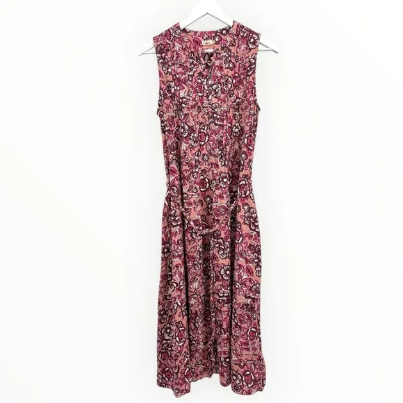 Faherty NEW Women's Isha Linen Midi Dress in Rose Desert Bloom - Size  Small - threedaughtersproperties.com